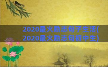 2020最火励志句子生活(2020最火励志句初中生)